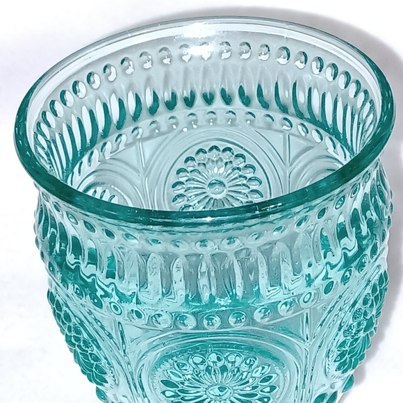 Single Pioneer Woman Adeline Turquoise Goblet - Picture 3 of 10